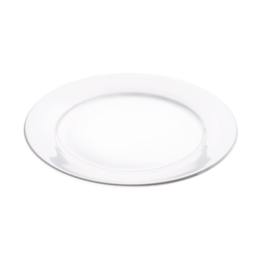 Flacher Teller, reinweißes Hotelporzellan, Serie Isabell, Ø 260 mm