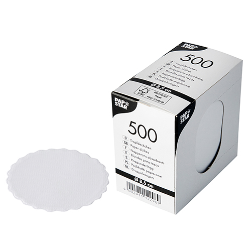 720000 Tropfdeckchen rund Ø 8,5 cm weiss