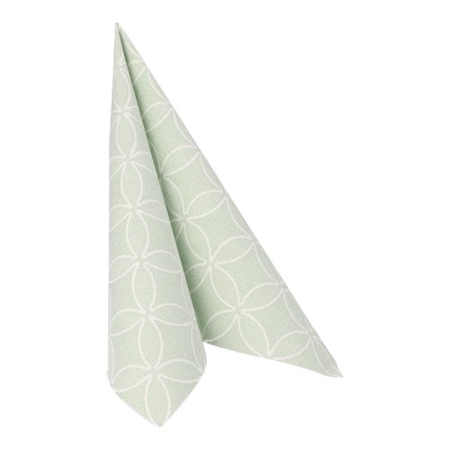 12000 Servietten "ROYAL Collection" 1/4-Falz 40 cm x 40 cm jadegrün "Circle Flowers"