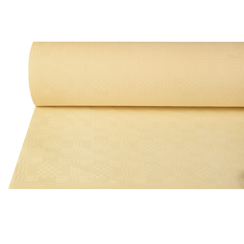 56 Papiertischtuch mit Damastprägung 50 m x 1 m creme