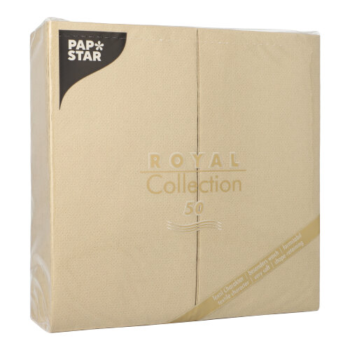 12500 Servietten "ROYAL Collection" 1/8-Falz 40 cm x 40 cm sand