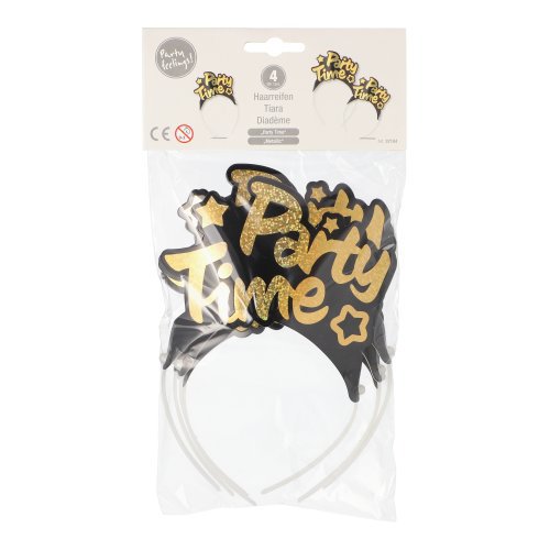 7200 Haarreifen schwarz/gold ""Party Time" "Metallic""