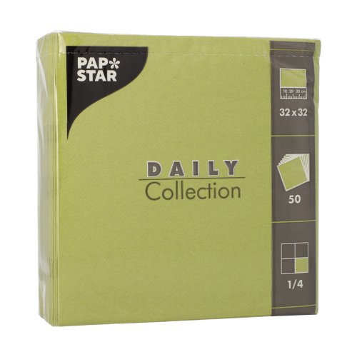 25200 Servietten "DAILY Collection" 1/4-Falz 32 cm x 32 cm olivgrün