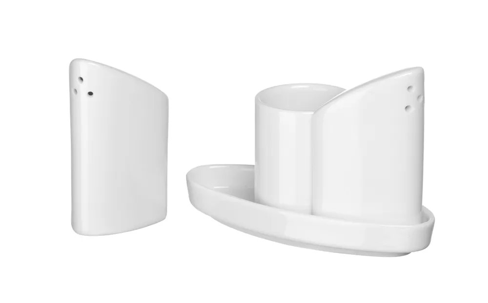 Salz- und Pfefferstreuer-Set mit Zahnstocherhalter, 125x54x(H)90mm Salz- und Pfefferstreuer-Set mit Zahnstocherhalter, 125x54x(H)90mm