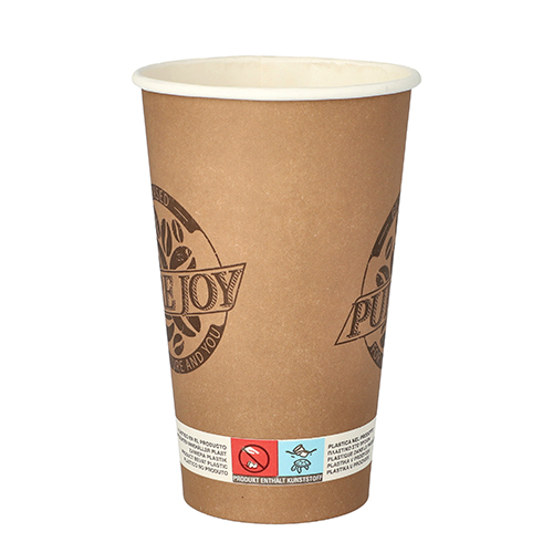 1000 Trinkbecher, Pappe 0,4 l Ø 9 cm · 13,9 cm braun "Pure Joy" 8000 Trinkbecher, Pappe 0,4 l Ø 9 cm · 13,9 cm braun "Pure Joy"