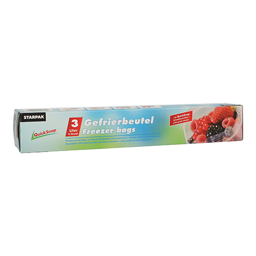 19200 QuickSnap Gefrierbeutel 3 l 28 cm x 27 cm transparent in Faltschachtel