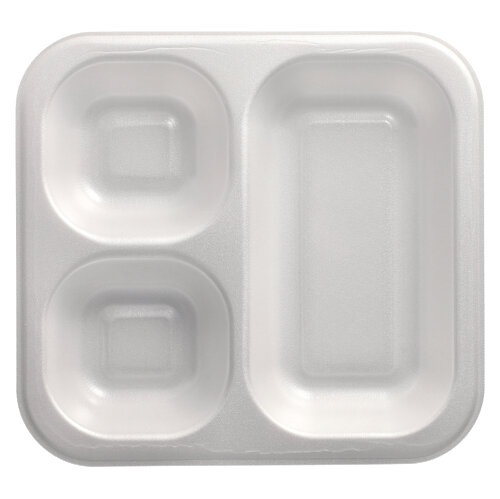 1600 Siegelschalen, XPS 3-geteilt 1150 ml 4,2 cm x 24,5 cm x 26,5 cm weiss laminiert