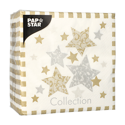 25200 Servietten, 3-lagig 1/4-Falz 33 cm x 33 cm "Stardust"