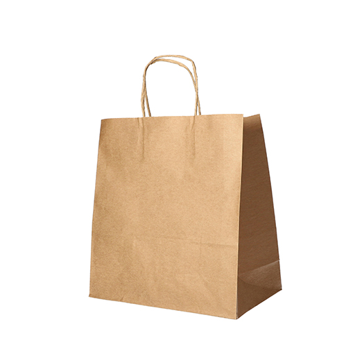 3600 Tragetaschen, Papier 27 cm x 32 cm x 17 cm braun mit gedrehtem Tragegriff