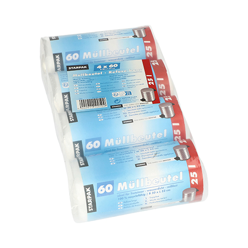76800 Müllbeutel, HDPE 25 l 52 cm x 50 cm transparent