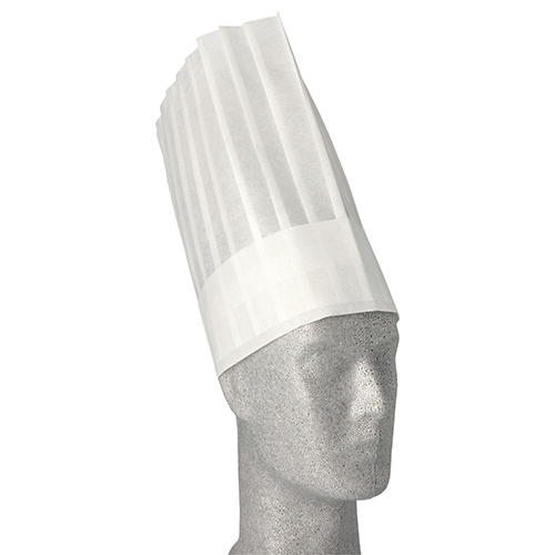 WORK-INN/-PS Kochmützen, Vlies 30 cm x 28 cm weiss "Toskana" größenverstellbar, gelegte Falten