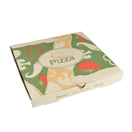 1800 Pizzakartons, Cellulose "pure" eckig 26 cm x 26 cm x 3 cm