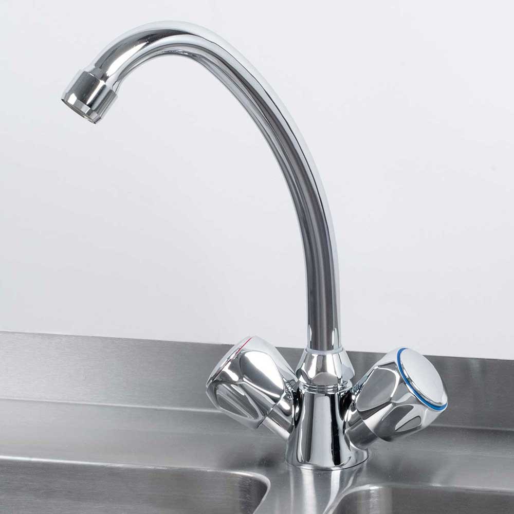 Mischbatterie, Einloch-Montage, zwei Mischventile Mischbatterie, Einloch-Montage, zwei Mischventile