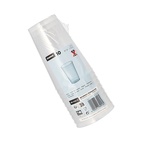 10 Mehrweg-Trinkbecher PP 0,3 l Ø 7,8 cm · 11,8 cm transluzent unzerbrechlich 6000 Mehrweg-Trinkbecher PP 0,3 l Ø 7,8 cm · 11,8 cm transluzent unzerbrechlich
