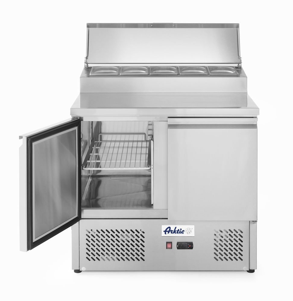 Kühltisch, zweitürig mit Aufsatz-Kühlvitrine 300 L, Arktic, 230V/310W, 900x702x(H)1265mm Kühltisch, zweitürig mit Aufsatz-Kühlvitrine 300 L, Arktic, 230V/310W, 900x702x(H)1265mm