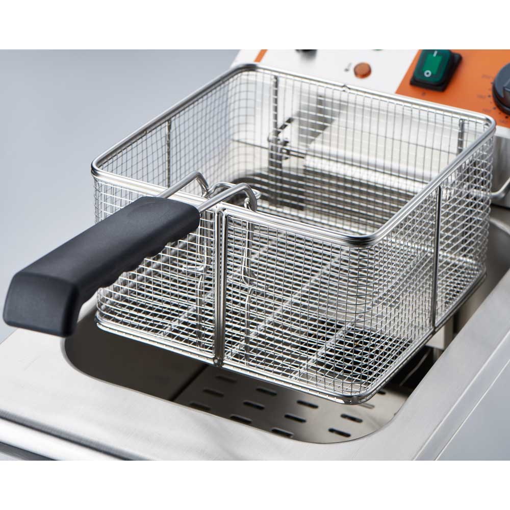 Fritteuse CATERINA, 10 Liter, mit Ablasshahn 300x510x390 mm (BxTxH), 3 kW 230V