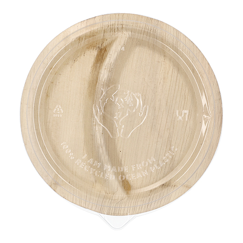 10 Teller, Palmblatt 2-geteilt 300 ml Ø 23 cm · 5,3 cm mit rPET Deckel "Kombipack" 1200 Teller, Palmblatt 2-geteilt 300 ml Ø 23 cm · 5,3 cm mit rPET Deckel "Kombipack"