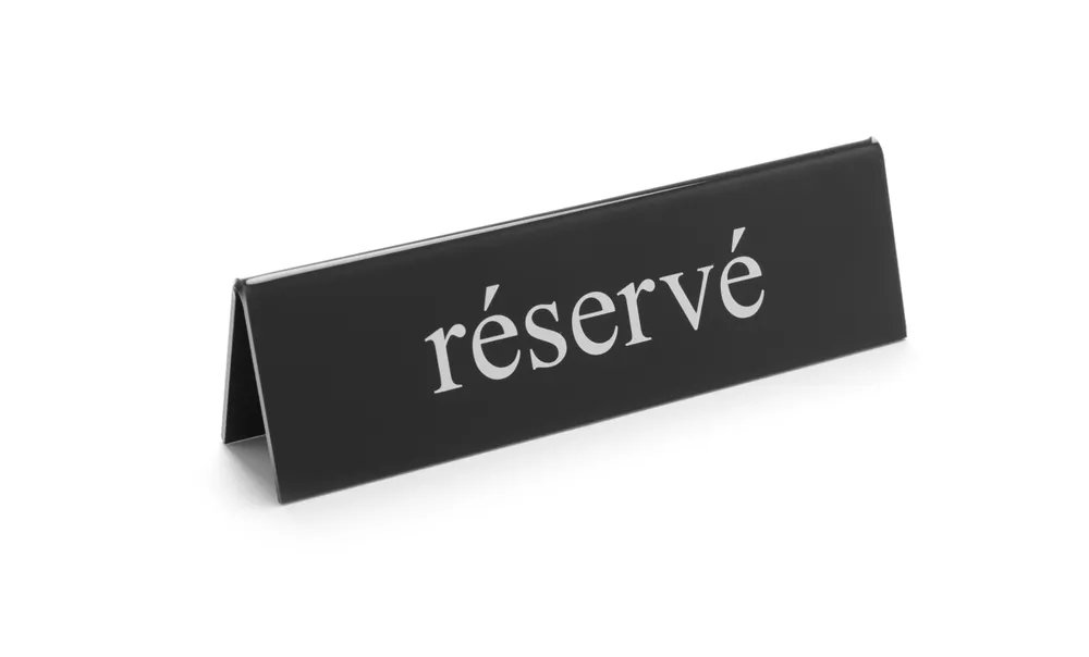 Tischschild Reserviert, réservé, 130x30x(H)38mm
