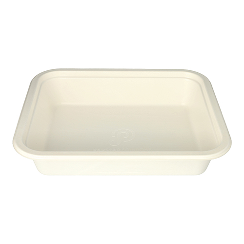 1800 Gastronorm-Behälter GN 1/2 Zuckerrohr, PLA beschichtet eckig 4 l 6,5 cm x 32,5 cm x 26,5 cm weiss
