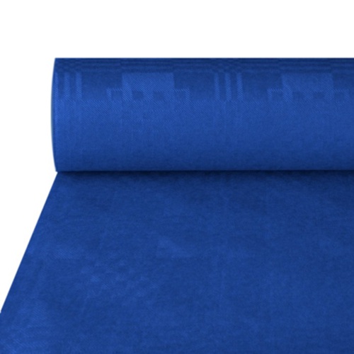 64 Papiertischtuch mit Damastprägung 50 m x 1 m dunkelblau