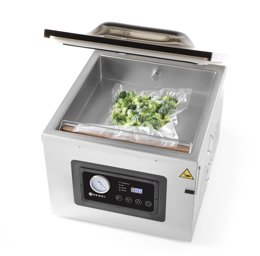 Vakuumkammer-Verpackungsmaschine Profi Line 410, HENDI, Profi Line, Dichtungsband: 410 mm, 230V/1100W, 510x625x(H)455mm