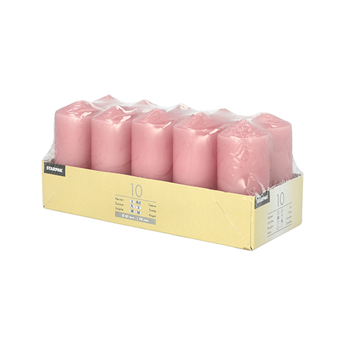 10 Stumpenkerzen Ø 40 mm · 90 mm altrosa 3960 Stumpenkerzen Ø 40 mm · 90 mm altrosa