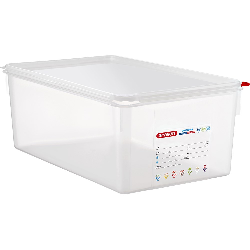 ARAVEN Gastronormbehälter mit Deckel, Polypropylen, GN 1/1 (200 mm) ARAVEN Gastronormbehälter mit Deckel, Polypropylen, GN 1/1 (200 mm)