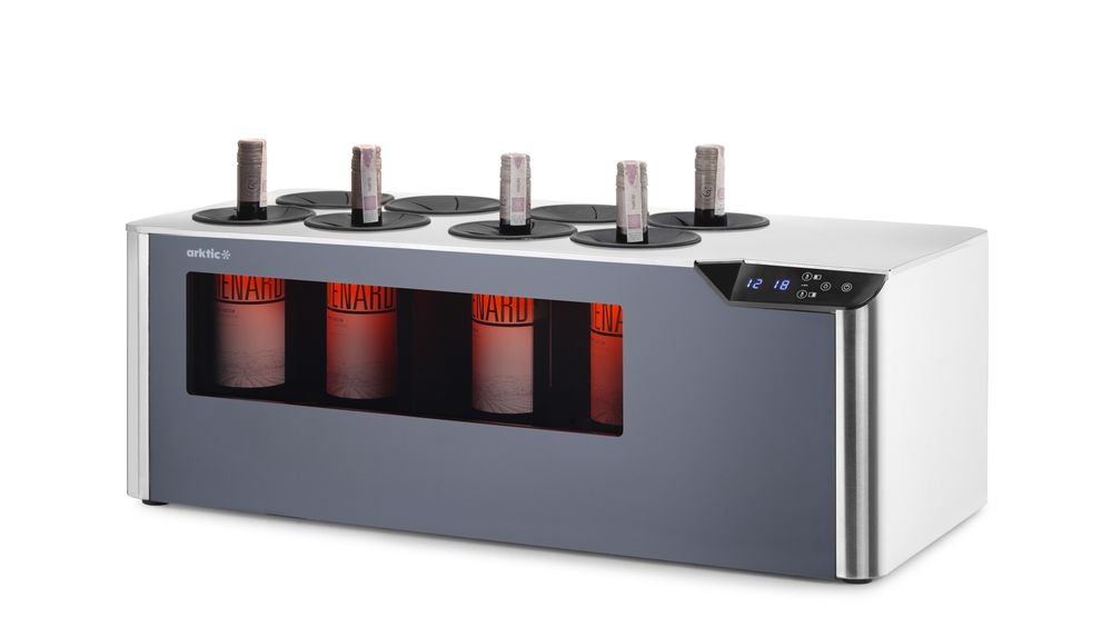 Theken-Weinkühler Cellar, 2 Zonen, Arktic, Schwarz, 220-240V/60W, 800x350x(H)293mm