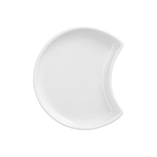 1 Teller Porzellan Halbmond Ø 9 cm · 1,2 cm weiss "Ano" 10368 Teller Porzellan Halbmond Ø 9 cm · 1,2 cm weiss "Ano"