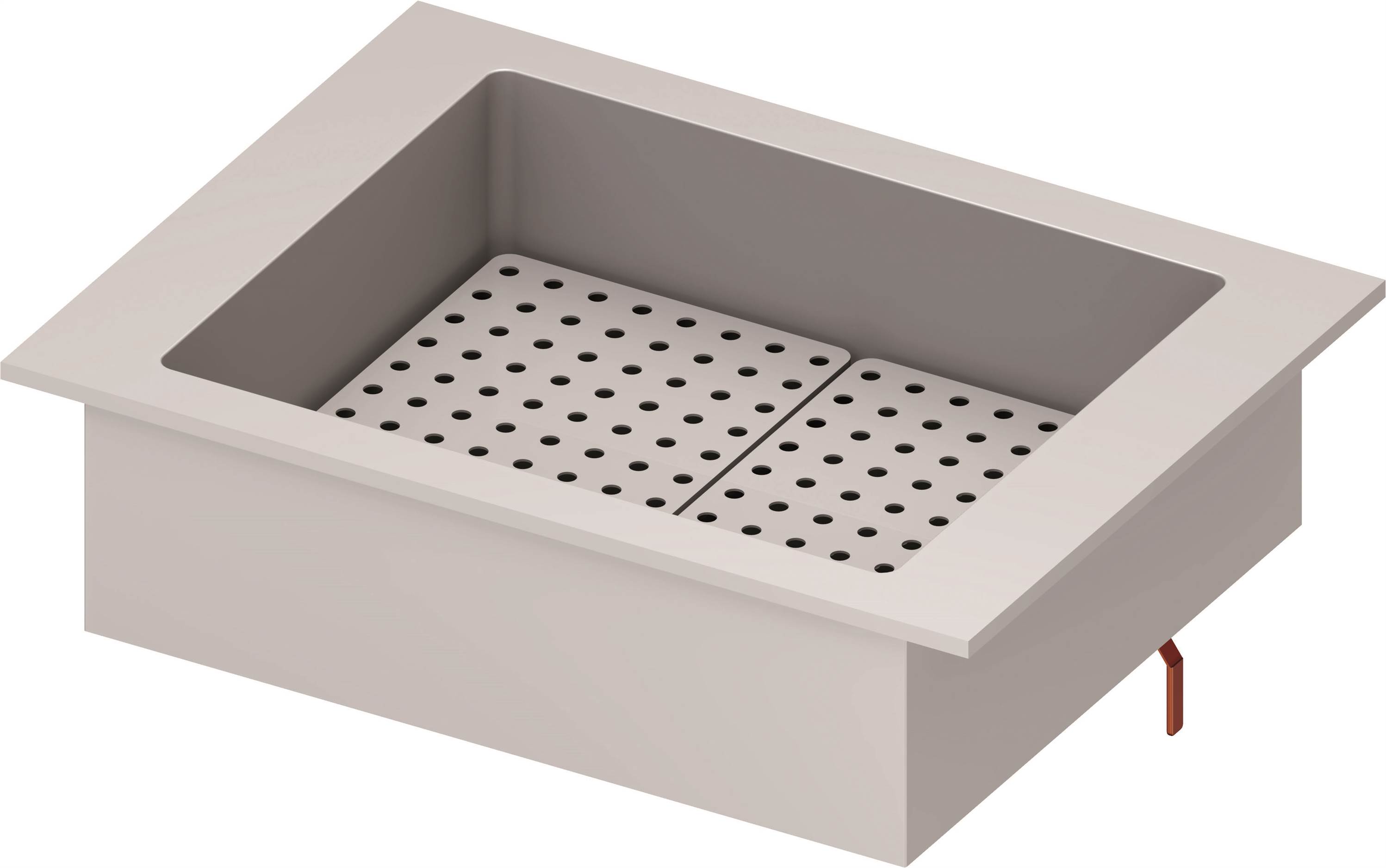 Eiswanne "Drop-In" 2x GN1/1 830x620x210 mm Edelstahlabdeckung