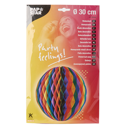 960 Wabenball Ø 30 cm "Rainbow" schwer entflammbar