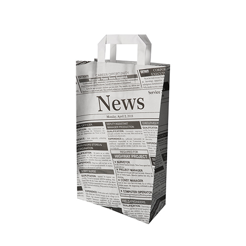 5600 Tragetaschen, Papier 36 cm x 22 cm x 10 cm "Newsprint" mit Tragegriff