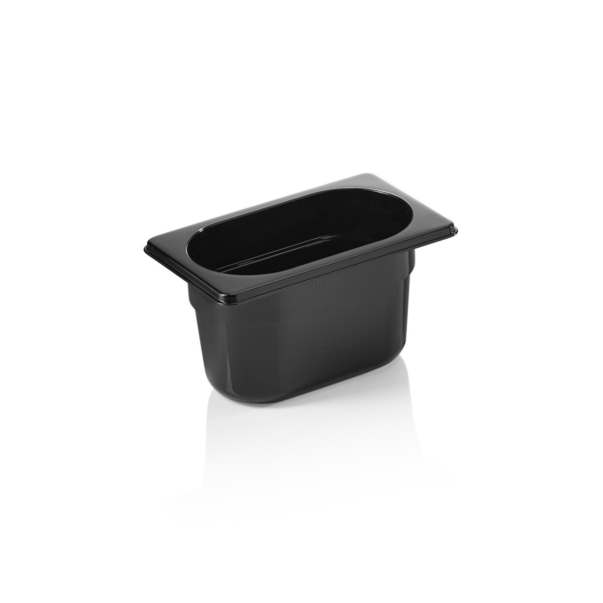 GN Behälter GN 96 BLACK 1/9-100 mm, schwarz, Polycarbonat GN Behälter GN 96 BLACK 1/9-100 mm, schwarz, Polycarbonat