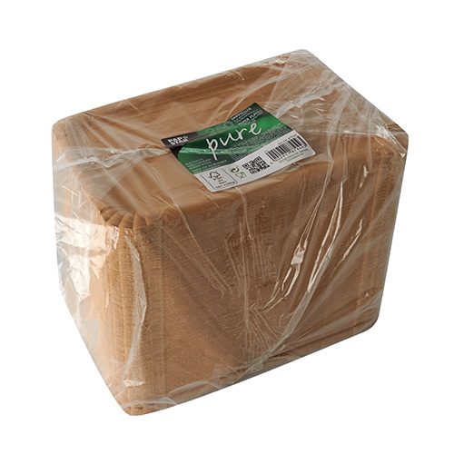 250 Teller, Pappe "pure" eckig 16,5 cm x 23 cm braun 28000 Teller, Pappe "pure" eckig 16,5 cm x 23 cm braun