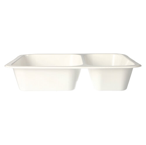 6000 Mikrowellenschalen, PP 2-geteilt 1205 ml 4,9 cm x 22,7 cm x 17,8 cm weiss
