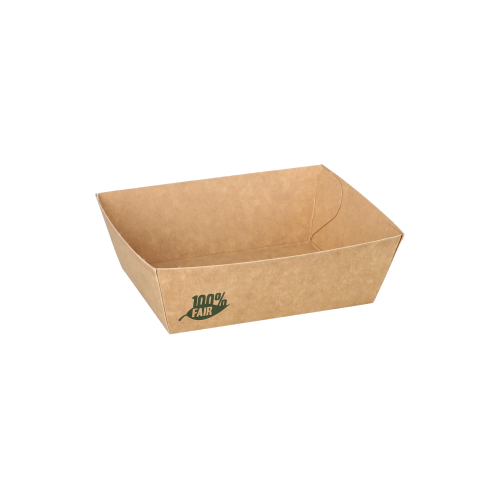 19200 Snacktrays, Pappe "pure" 3,5 cm x 7 cm x 9 cm braun "100% Fair" klein