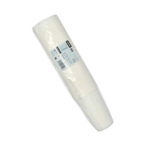 24000 Trinkbecher, PP 0,5 l Ø 9,5 cm · 13,7 cm weiss mit Schaumrand