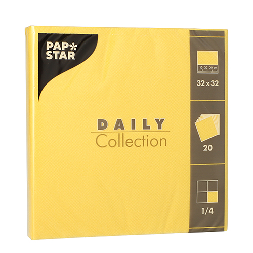 25200 Servietten "DAILY Collection" 1/4-Falz 32 cm x 32 cm gelb