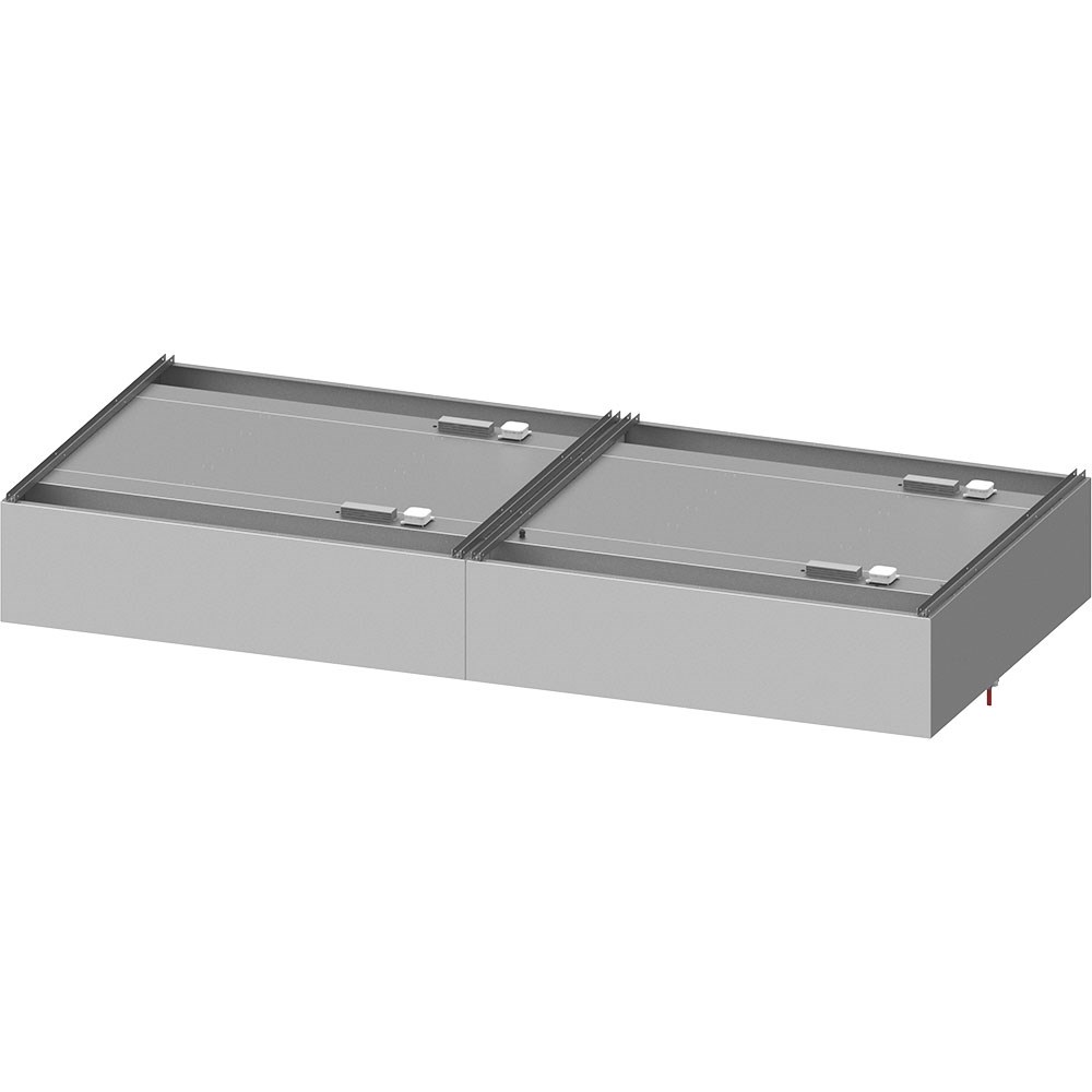 Deckenhaube "Basic Line", Kastenform 3800 mm x 1200 mm mit Flammschutzfilter Typ B Deckenhaube "Basic Line", Kastenform 3900 mm x 2000 mm mit Flammschutzfilter Typ B