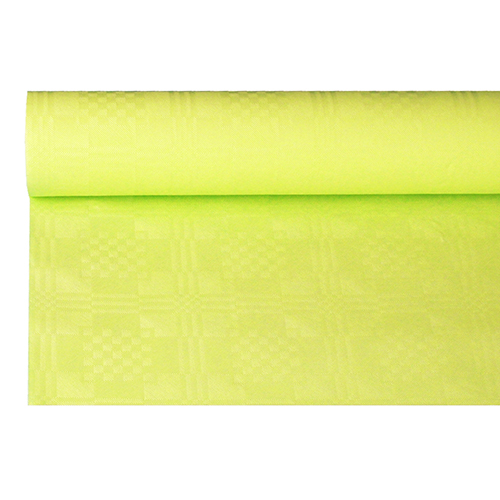 336 Papiertischtuch mit Damastprägung 6 m x 1,2 m limonengrün