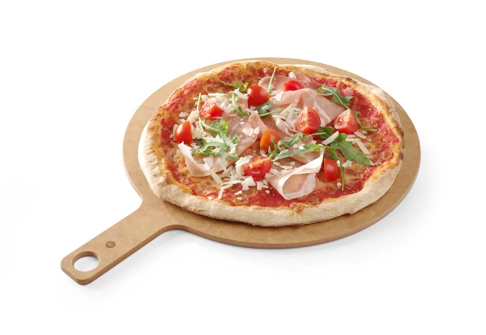 Pizzabrett mit Griff, ⌀356x(H)6mm