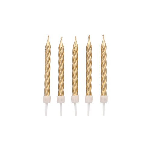 43200 Geburtstagskerzen auf Halter 6 cm gold