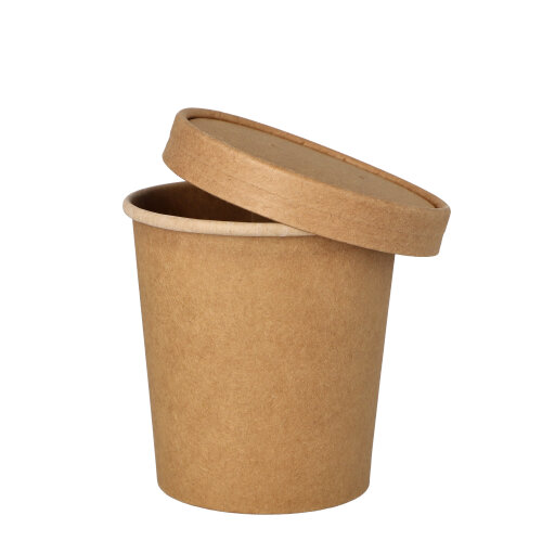 500 Suppenbecher, Pappe rund 470 ml Ø 9,8 cm · 10 cm braun 5500 Suppenbecher, Pappe rund 470 ml Ø 9,8 cm · 10 cm braun
