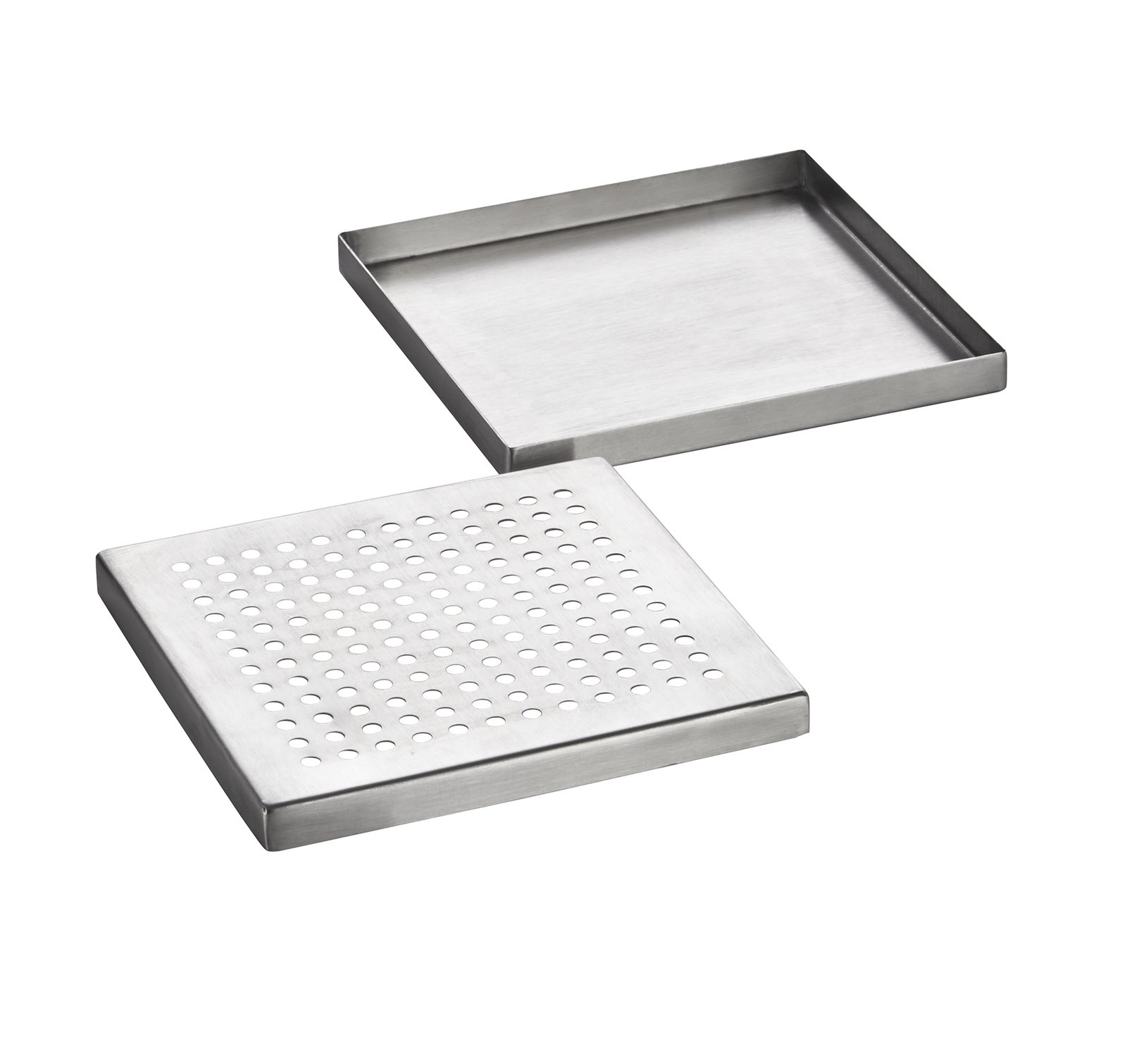 Abtropfblech, 15,3 x 15,3 x 1,5 cm, Chromnickelstahl