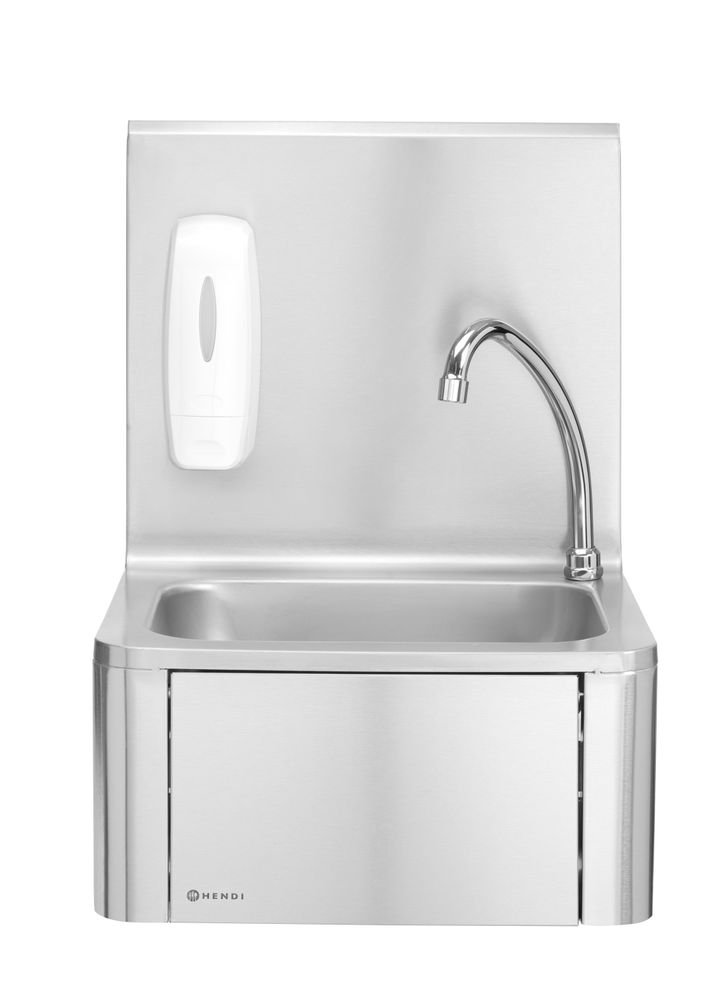 Handwaschbecken mit Kniebedienung, HENDI, 400x335x(H)570mm Handwaschbecken mit Kniebedienung, HENDI, 400x335x(H)570mm