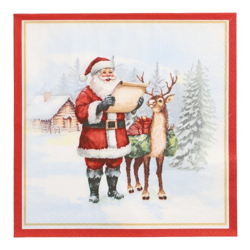 20 Servietten, 3-lagig 1/4-Falz 40 cm x 40 cm "Dear Santa" 10500 Servietten, 3-lagig 1/4-Falz 40 cm x 40 cm "Dear Santa"
