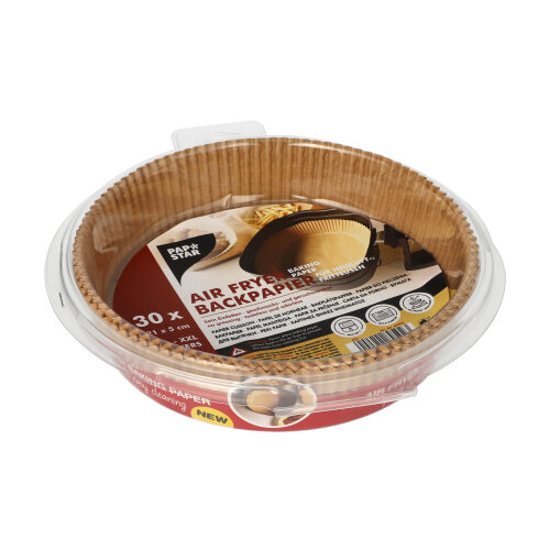12960 Backpapierzuschnitte Ø 21 cm · 5 cm braun für Heißluftfritteusen
