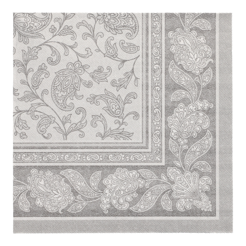 12500 Servietten "ROYAL Collection" 1/4-Falz 40 cm x 40 cm grau "Ornaments"