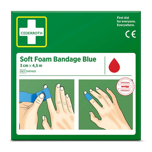 1440 "Cederroth" Soft Foam Bandage 4,5 m x 3 cm blau , Refill