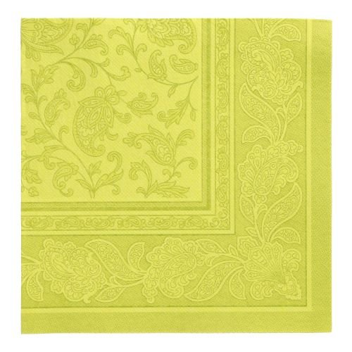 12000 Servietten "ROYAL Collection" 1/4-Falz 40 cm x 40 cm limonengrün "Ornaments"
